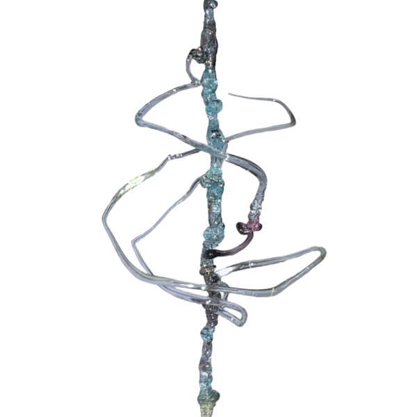 experimental object made from glass with a torch