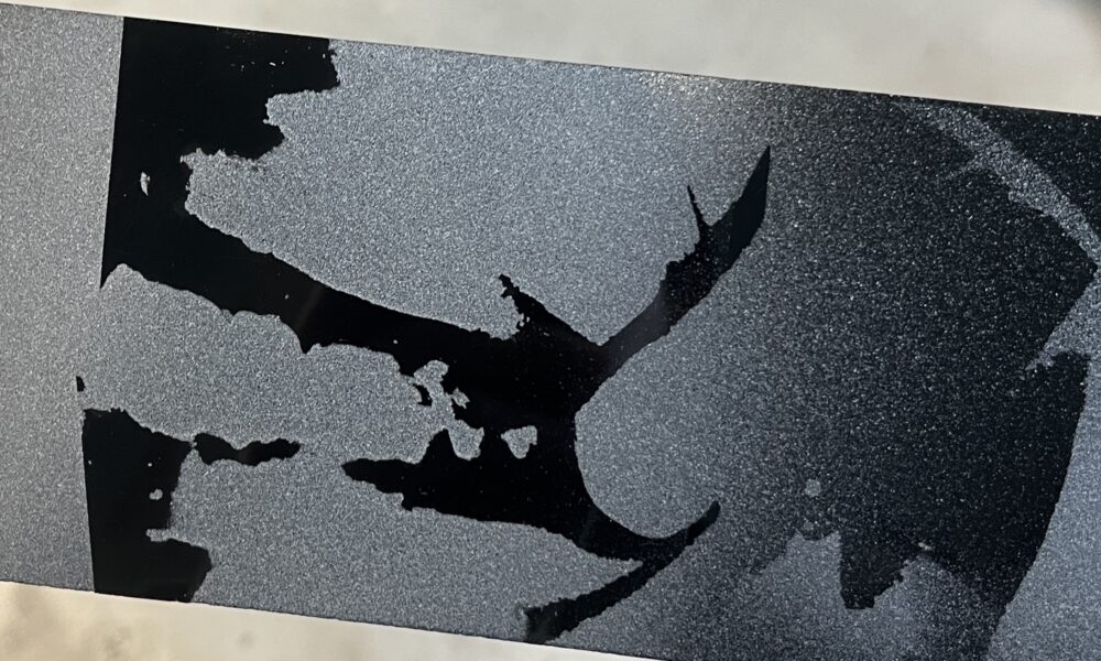 engraved glass object front view