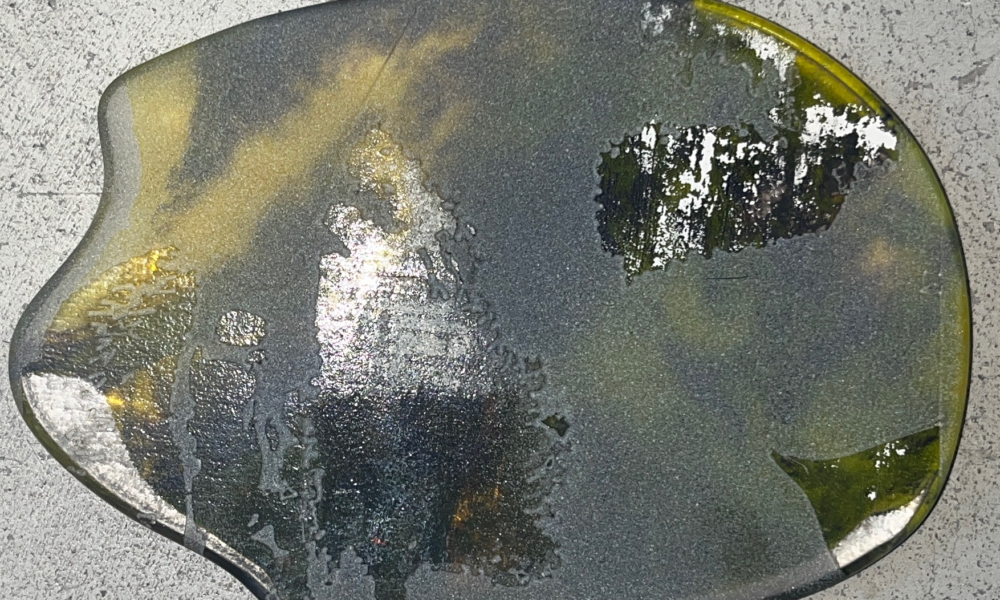 engraved glass object front view