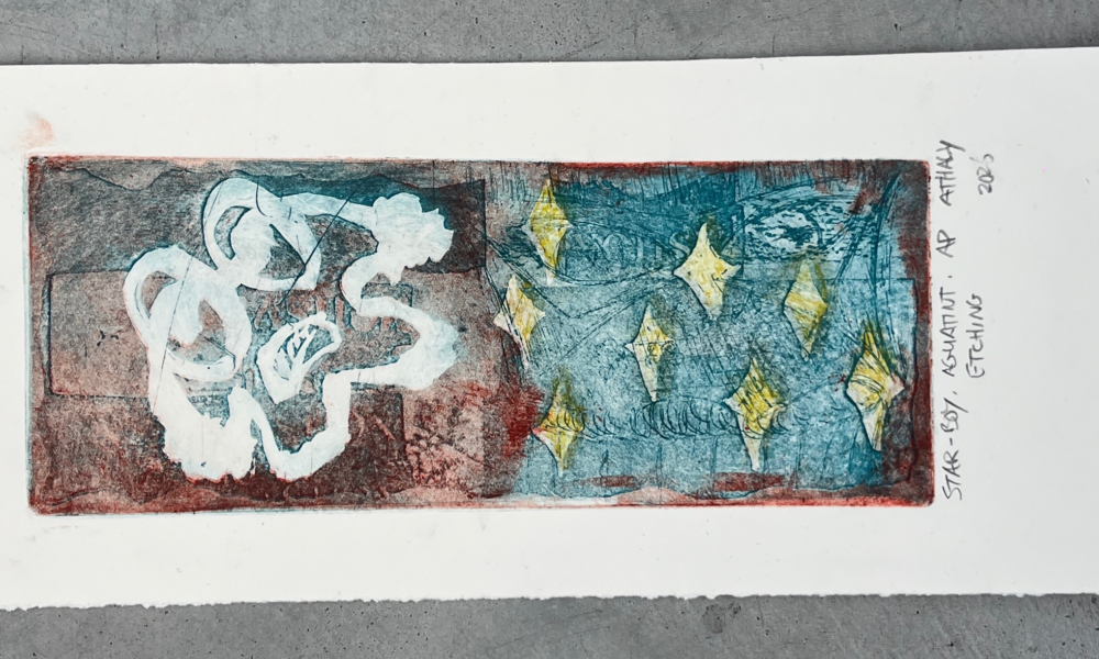experimental intaglio printing front view