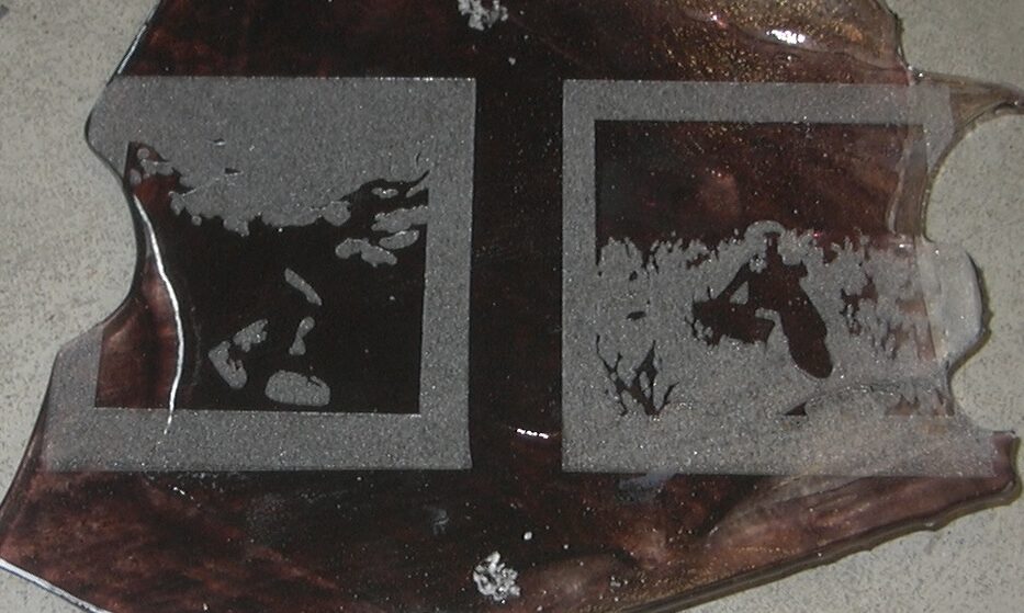 engraved glass object front view